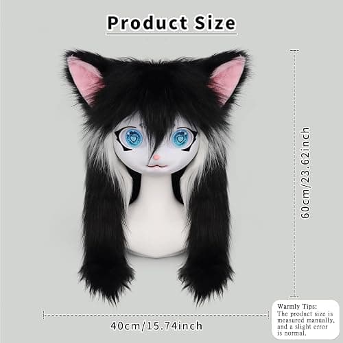 SMILETERNIT Animal Head Cat Fursuit Cut Mask Halloween Masquerade Costume Props thumbnail 4