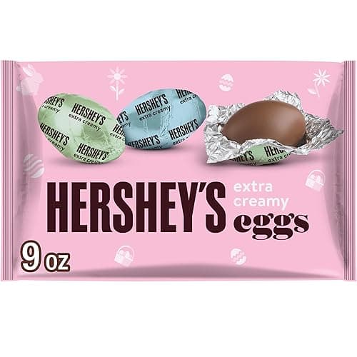 HERSHEY'S Extra Creamy Milk Chocolate Eggs, Easter Candy Bag, 9 oz - Milk Chocolate - 9 Ounce (Pack of 1)