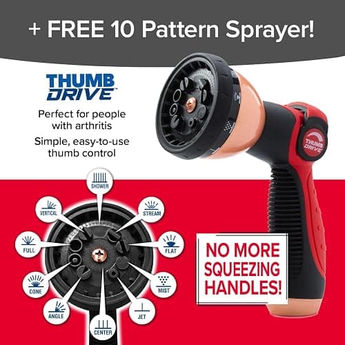 Pocket Hose Copper Head w/New Pocket Pivot Expandable Garden Hose 25 FT, AS SEEN ON TV, Swivels 360°, Advanced Tri-Tex Tubing & Force Field Jacket, 3X Stronger, Lead-Free, No-Kink, Anti-Burst w/APT thumbnail 7