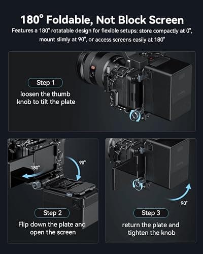 SMALLRIG Foldable V Mount Battery Plate w/QR Plate for Arca, for Sony FX3 / A7 V / A7 IV / A7S III, for Canon R5 / R6, for Nikon Z8, Compact Camera Video Rig, for NEEWER V Mount Battery PS099E thumbnail 4