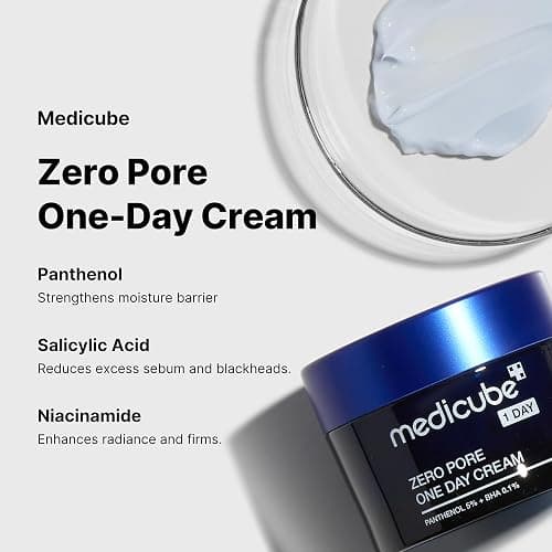 Medicube Zero Pore One-Day Cream 1.69 fl.oz - Visibly Smaller Pores, Controls Excess Oil - Pore Refining Cream with Panthenol, Salicylic Acid, and Niacinamide - Korean Skincare thumbnail 4