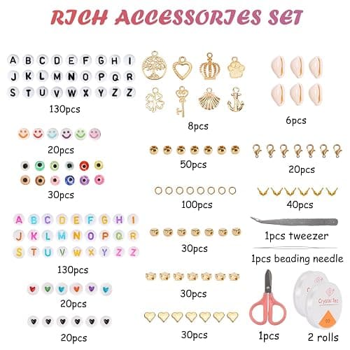 QUEFE 36000pcs 3mm Glass Seed Beads120 Colors Bracelet Making Kit Friendship Bracelet Kit with Letter Beads Accessories Charms and Pendants Kit for Necklaces Making, DIY, Gift, Craft thumbnail 2