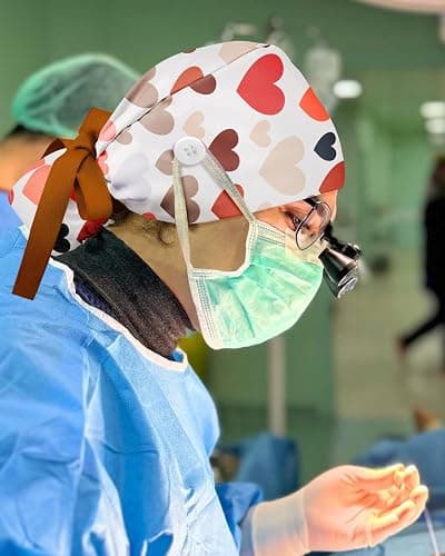 Plifal 100% Cotton Scrub Cap with Buttons & Sweatband - Adjustable Surgical Cap Working Hat, 2 Scrunchies for Nurse Long Hair thumbnail 6