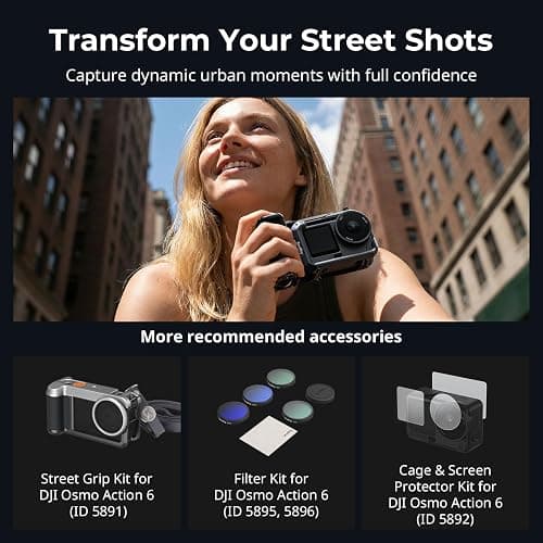 SMALLRIG Handle Grip Kit for DJI Osmo Action 6 with Metal Cage, Street Photography Grip for DJI, Action 6 Cage with Shutter Button, Cold Shoe, Wrist Strap, Lens Cover, 1/4 Threaded Hole - 6037 thumbnail 6