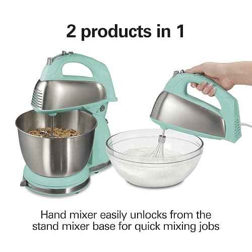Hamilton Beach Classic Stand and Hand Mixer, 4 Quarts, 6 Speeds with QuickBurst, Bowl Rest, 290 Watts Peak Power, Blue (64658) thumbnail 3