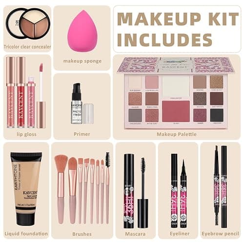 Makeup Set for Teens Makeup Kit for Women full Kit Foundation Eyeshadow Teenagers Makeup Gift Set for Teen Girls Women Christmas Makeup Kits for Teen 14-16 thumbnail 2