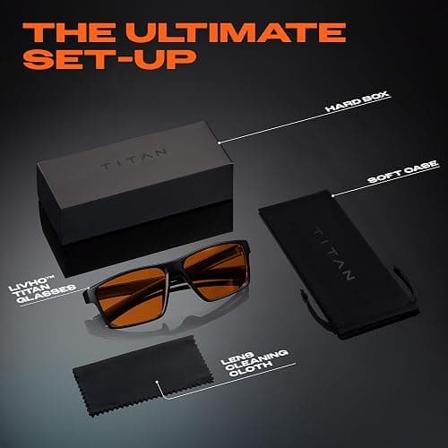 Titan Gaming Glasses, Blue Light Blocking, Night Driving Glasses for Men, Computer Protection, Gift for Gamers thumbnail 9