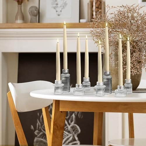 LampLust Flameless Taper Candles, Realistic 3D Flame with Wick, 9 Inch, 4 Pack, Ivory Wax, Flickering Flameless Candle LED, Remote & Timer Included, Home Decor, Winter Decorations for Home thumbnail 6