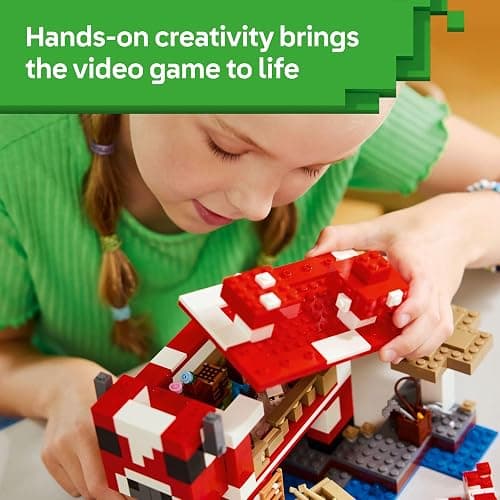 LEGO Minecraft The Mooshroom House Toy Figures and Playset - Building Minecraft Toy for Kids, Boys and Girls, Ages 8+ - with Steve and Other Figures for Pretend Play - Gift Idea for Birthdays - 21270 thumbnail 5