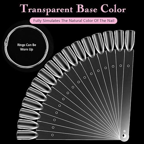 AiQInu 100 Stück Nagel Display, Nail Art, Transparent Farbe Karte Platten Nagellack Display Ring Sticks, Nagel Display Salon Übungen thumbnail 5