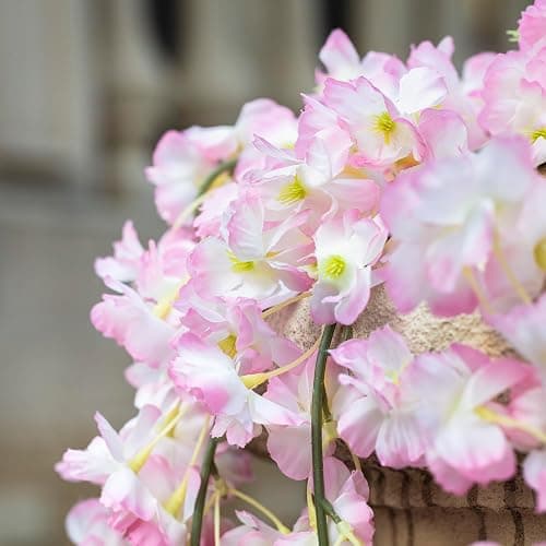 GPARK 10 Pack /70 inch/5.9FT Artificial Cherry Blossom Hanging Vines Silk Flower Sakura Garland for Wedding Party Room Wall Decor Japanese Decoration Light Pink thumbnail 4