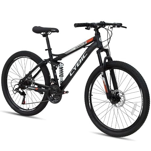 CYBIC 26" Full Suspension Mountain Bike for Adults 21 Speed Shimano | Dual suspension, dual disc brakes, steel frame. fits 5'3"-5'11" (13+), 265 lbs max - Image 1