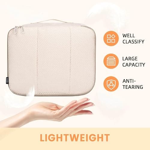 BAGAIL 6 Set Packing Cubes Luggage Packing Organizers for Travel Accessories-Beige thumbnail 3