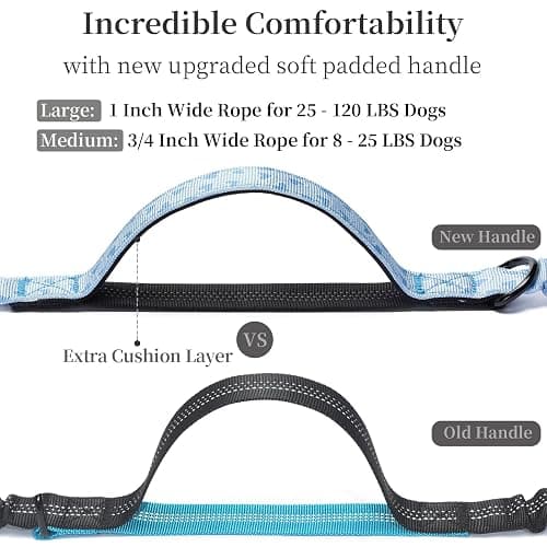 iYoShop Hands Free Dog Leash with Zipper Pouch, Blue Heart, Large | Waist Leash, Dual Padded Handles, Shock-Absorbing Bungee, Adjustable Waist Belt, Walking and Running thumbnail 3