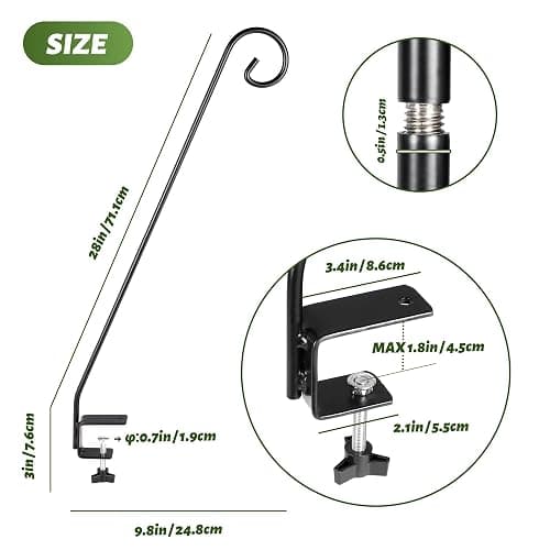 MIXXIDEA Heavy Duty Extensible Deck Hook - Adjustable for Hanging Bird Feeders, Plants, Suet Baskets, Wind Chimes, Lanterns thumbnail 3