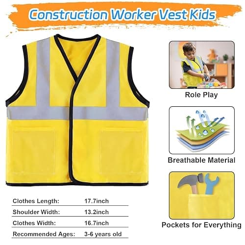 Aliex Wooden Kids Tool Set, 30pcs Toy Tools for Toddlers with Vest, Tool Kit Toddler Montessori Stem Learning Educational Toys for 3 4 5 Years Old Boys Girls, Birthday Gift for Kids thumbnail 8