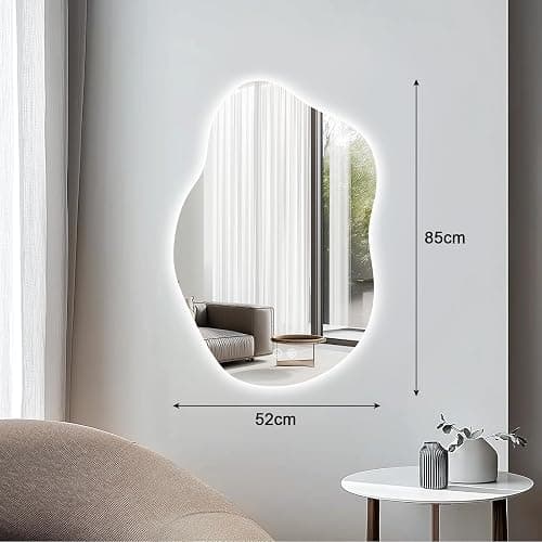 CROWNSHOP LED Bathroom Mirror, 85X52cm Touch Control, 3 Colour Dimmable Light, Anti-Fog, Wall Mounted, IP54 thumbnail 3