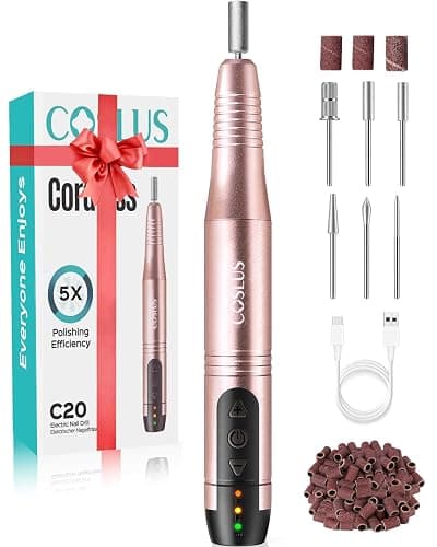 COSLUS Kabellos Tragbar Nagelfräser, 11 in 1 Profi Maniküre und Pediküreset, Nagelfeile für Gelnägel und Acrylnägel, Nagelformen, Entfernen von Hornhaut - Image 1