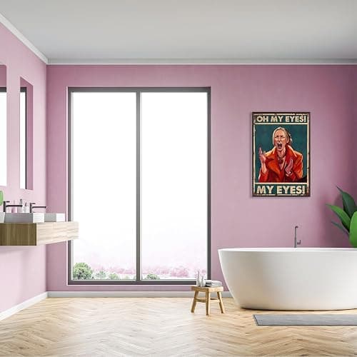 Funny Screaming Woman Quote Wall Art Trendy Oh My Eyes Bathroom Canvas Posters Whimsical Crazy Quirky Humor Prints Painting For Living Room Bathroom Restroom Wall Decor 12x16in Unframed thumbnail 6