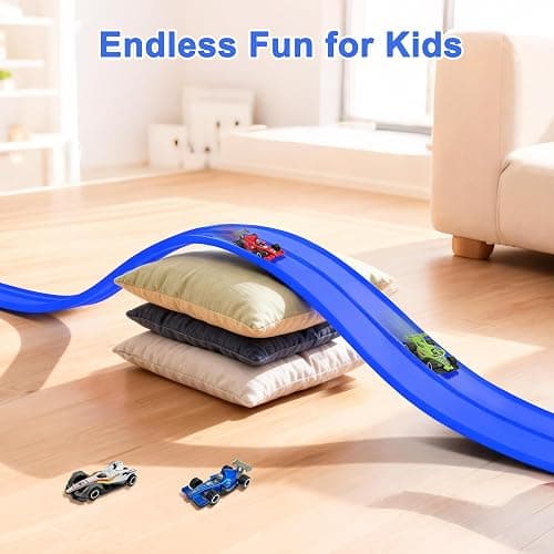 HACOCOLA 15 Ft Flexible Race Track Set with 6 Toy Cars for Kids thumbnail 5