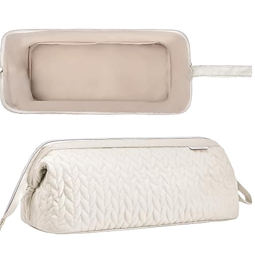 KarSyon Shark Flex Style Case for Dyson Airwrap Hair Dryer Brush Revlon Hair Tools Travel Bag Carrying Case Flat Curling Iron Organizer (Beige) thumbnail 2