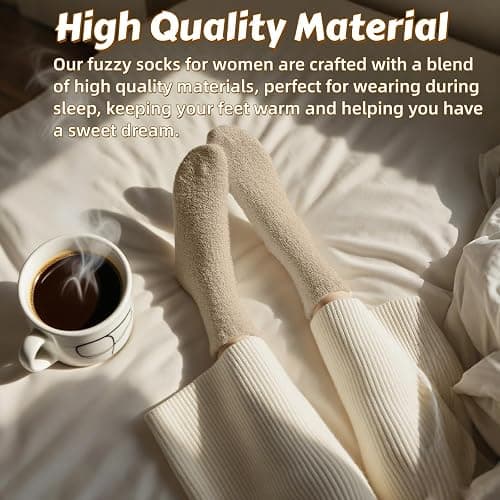 COZYOFFI Cozy Socks for Women Gifts: 3 Pairs Luxe Cloud Fuzzy Socks for Home Sleep thumbnail 5