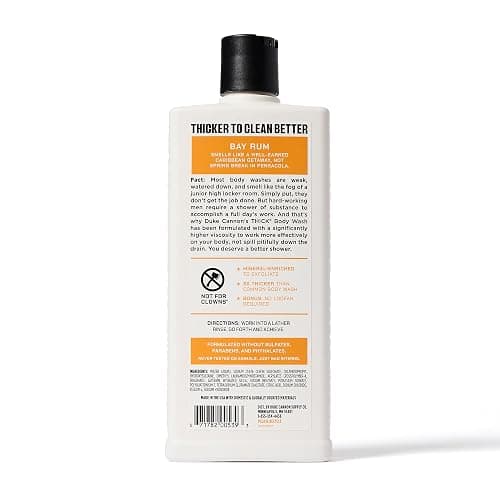 Duke Cannon Supply Co. Thick High Viscosity Body Wash - 3X Thicker, Plant-Based, Mineral-Enriched Body Wash for Men - Bourbon, Naval Diplomacy, Old Glory, & Bay Rum thumbnail 7