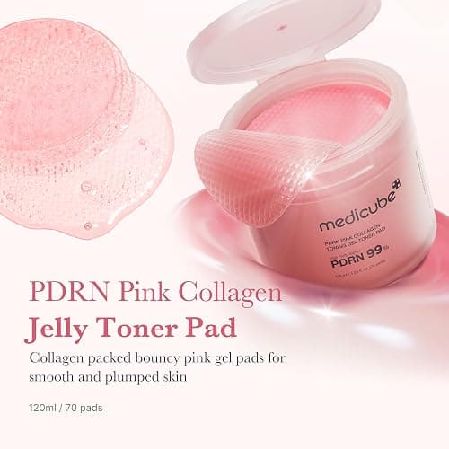 medicube Pink Pdrn Day & Night Gel Duo: Salmon DNA PDRN pink collagen jelly gel mask (4ea) and Pink Collagen Jelly Pad | Holiday Stocking Stuffers thumbnail 6