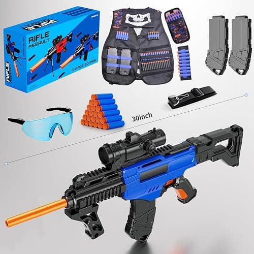 Toy Gun Automatic Sniper Rifle with Lanyard, Electric Realistic Toy Foam Blasters- 200 Darts, Tactical Vest Set, Scope and 2 Clips, Cool Toys for Kids Ages 8-12, Birthday Xmas Gifts for Boys thumbnail 5