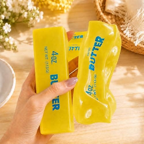 Coconut Oil Butter Squishy Toy, Butter Stick Stress Relief Squeeze Toy, Non-Rebound Moldable Sensory Fidget Toy, Soft Jelly Squishy Desk Toy for Teens Adults thumbnail 6