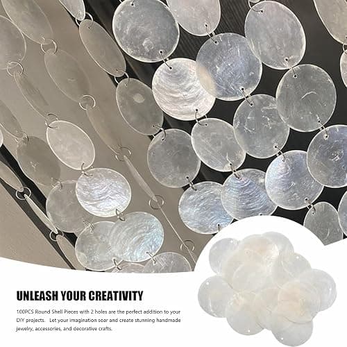 Capiz Shells - 100PCS 2 Inch Round Shells with Holes, Polished Natural for Crafting Jewelry Making DIY thumbnail 4