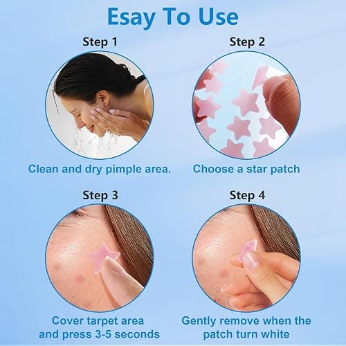 Jo Dominic Pimple stars Patches for Face, 4 Size 320 Counts Acne Patches, Hydrocolloid Patches for CoveringZits and Blemishes, Spot Stickers with Salicylic Acid, Tea Tree Oil thumbnail 4