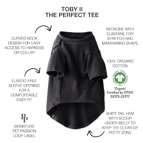 Pet Passion Toby II - The Perfect Tee, 3 Pack Short Sleeve Pet T-Shirt 100% Organic Cotton Tees Clothes for Small, Medium, Large Dogs​​, Gray Ombre, Medium (20-45 lbs) thumbnail 2