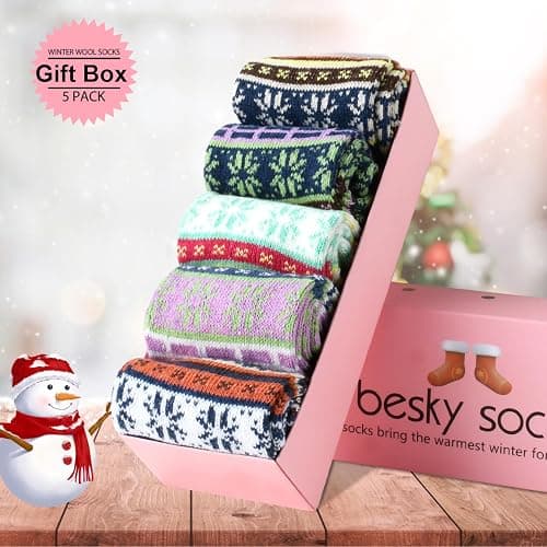 besky Warm Socks for Women Cozy Fuzzy Winter Socks thumbnail 2