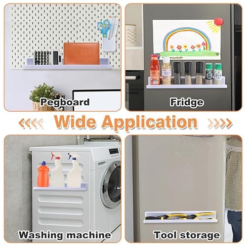 Apipi 17" Acrylic Magnetic Book Shelf & Pen Holder Sets for Whiteboard | White Board Accessories, Classroom Must Haves, Stable Books Display Shelves, Teacher Essentials, Holds up to 8 lbs, White thumbnail 7