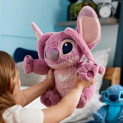 Disney Store Official Angel Medium Soft Toy for Kids - Cuddly Character with Fuzzy Texture & Embroidered Details - Flexible Floppy Ears - Disney Plushy Suitable for All Ages thumbnail 2