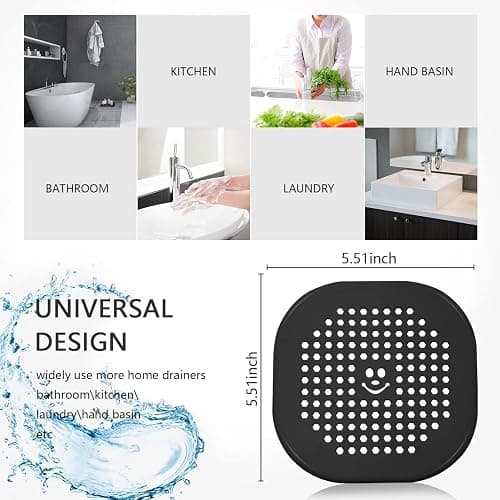 2 Pack Drain Hair Catcher Silicone Drain Protector Bathroom Accessories Hair Stopper Drain Cover for Shower Kitchen Bathroom Tub Pink - Pink thumbnail 7