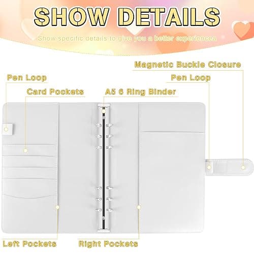 Kpop Photocard Binder, PU Leather A5 Photocard Holder with 200 Pocket, K-Pop Korean Pop Photocard Holder Binder Book, 4 Photo Style Photo Card Album Trading Cards Organizer(White) thumbnail 3