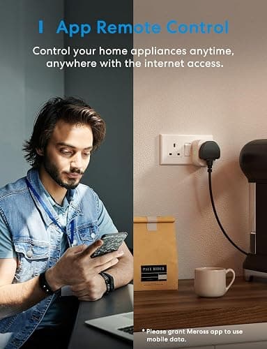 Meross Matter Smart Plug with Energy Monitoring, Mini WiFi Plug with Matter Simple Setup(MSS) Feature, Works with Apple HomeKit, Alexa, Google Home, SmartThings, Remote Voice Control, 13A - Works with Matter - 1 Pack thumbnail 6