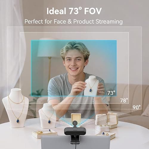 EMEET C60E 4K Webcam for Streaming & Gaming，PDAF Autofocus | Dual Mics, Live Streaming Camera with Auto Light Correction, Plug & Play USB Webcam for PC & Mac thumbnail 4