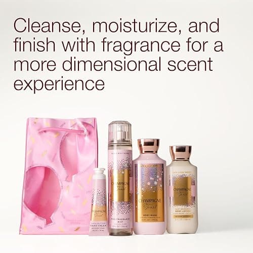 Bath & Body Works Champagne Toast Gift Set with Body Wash, Fine Fragrance Mist, Lotion, & Hand Cream – Personal Care Collection for Gifts or Individual Use, Champagne & Sparkling Berry Scent - 1 Pack thumbnail 5