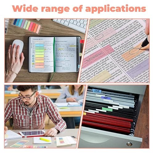 2800 Pezzi Segnapagina Adesivi,14 Stili Note Adesive Morandi con Pagina Trasparente,Colorati Segnapagina,Adesivi Colorati Indice,Segnalibri Adesivi Sticky Notes Trasparenti,per Indice,Classificazione thumbnail 7