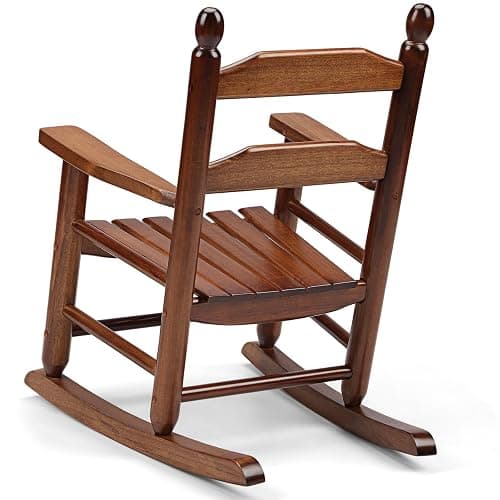 GnL Recsports Child's Wood Porch Rocker - Perfect for Indoor or Outdoor All Weather Rocker for Garden, Lawn, Balcony, Backyard and Patio Use - Suitable for 3-7 Years Old (Natural) thumbnail 4