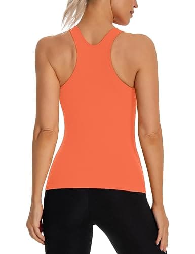 MathCat Seamless Workout Tank Top for Women with Built in Bra, Padded Racerback Ribbed Athletic Yoga Camisole thumbnail 5