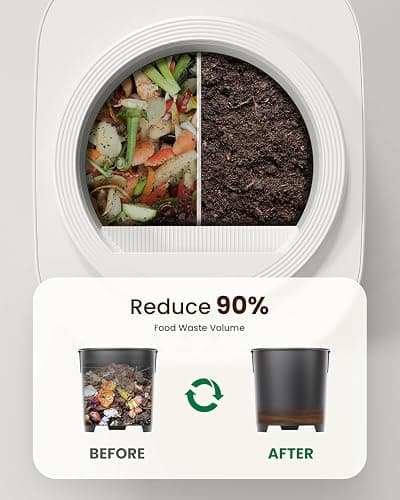 Ouaken 4L Electric Composter for Kitchen, Smart Countertop Compost Bin, Odorless | Low Noise | Auto-Cleaning | Turn Food Waste into Fertilizer, Indoor Food Waste Compost Machine, White thumbnail 6