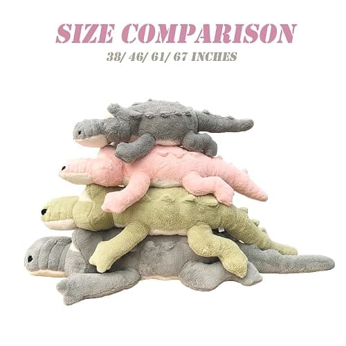 Hofun4U Alligator Plush Pillow, 67 inch Alligator Stuffed Animal, Home Decoration Christmas Valentine’s Birthday Gift for Boys Girls Adults Kids (Grey) thumbnail 4