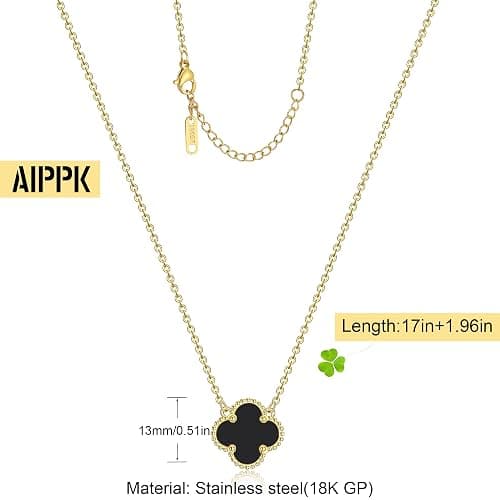AIPPK Clover Pendant Necklace for Women 18K Gold Plated Four Leaf Clover Necklaces Lucky Simple Jewelry Gifts for Women thumbnail 2