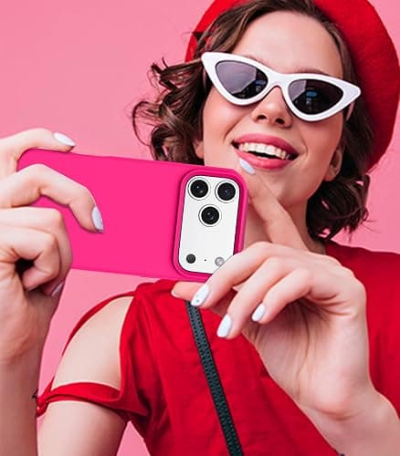 GUAGUA Magnetic for iPhone 17 Pro Case,[Compatible with MagSafe][Military-Grade Drop Protection] Liquid Silicone Soft Slim Microfiber Lining Cushion Phone Case for iPhone 17 Pro 6.3", Hot Pink thumbnail 7