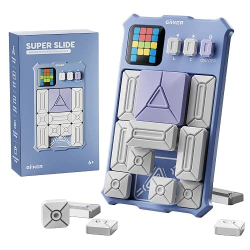 GiiKER Super Slide Puzzle Games, Original 500+ Challenges Brain Teaser Puzzle, Toys for Kids, Travel Games Birthday Gifts Easter Stocking Stuffers for Boys Girls, Activities for Road Trips - Lavender - Image 1