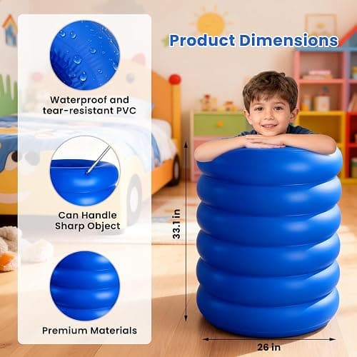 Barrel Roll Sensory Chair for Kids, 2026 Reinforced Calming Vestibular Toy with Deep Pressure, Durable Inflatable Sensory Pod for Autism, ADHD, Perfect for Classroom or Home Use thumbnail 2